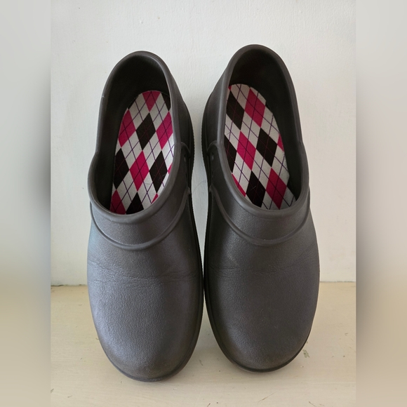 CROCS Neria Clogs Women Argyle Brown Garden Work Casual - Picture 8 of 8